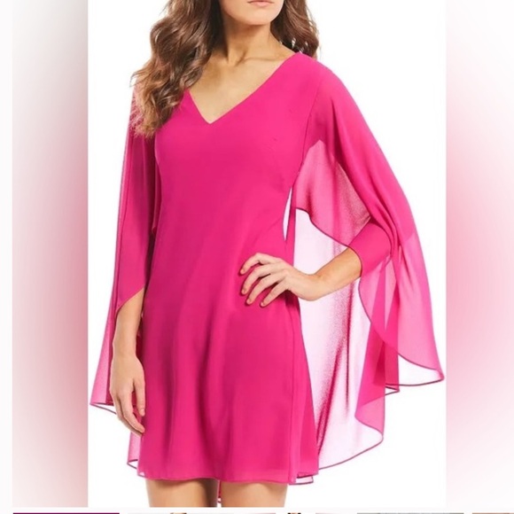 Vince Camuto Dresses & Skirts - Vince Camuto Magenta Cape Back Float Cocktail Dress Size 4